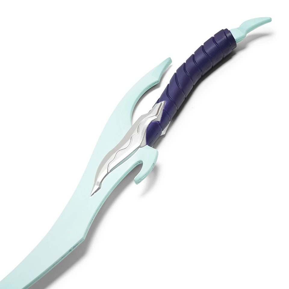 Close-up image of Baruka's Foam Dagger Solo Leveling collectible showcasing the sculpted fantasy handle, textured EVA foam material, decorative painted finish, and premium collector-quality craftsmanship inspired by the Red Gate Arc.