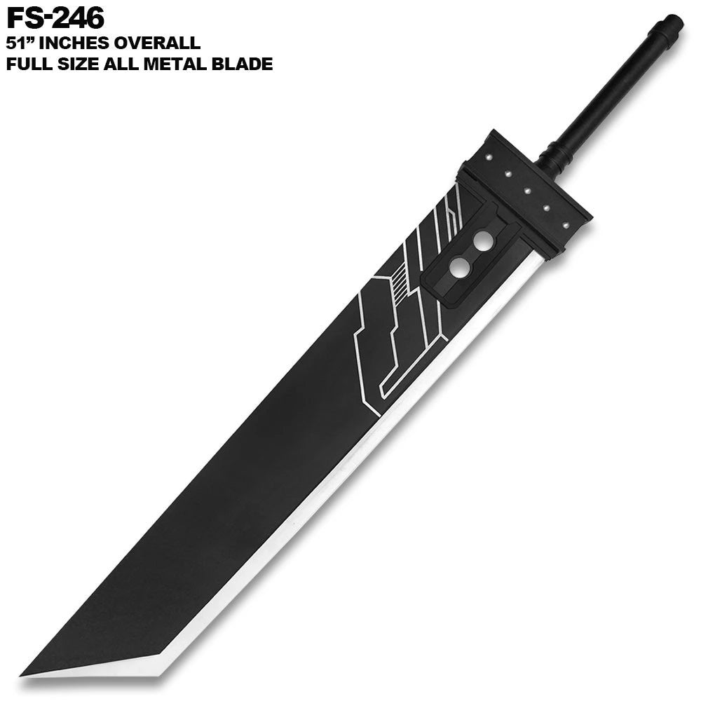 Massive fantasy two-hand prop replica black display sword