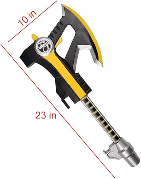 Shadow Ranger Black Axe Super Sentai cosplay accessory front view matte black yellow finish