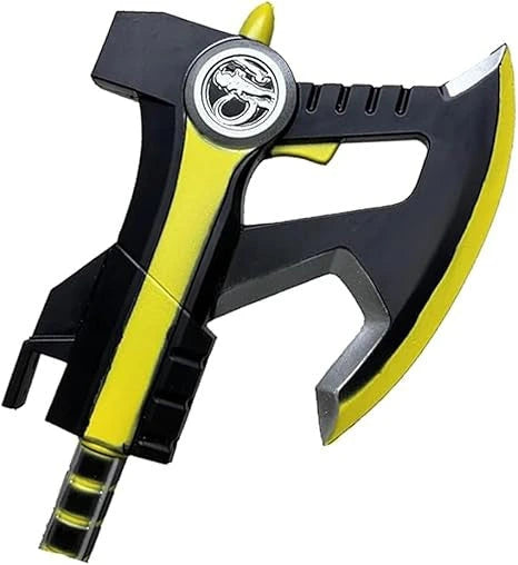 Super Sentai Shadow Ranger Black Axe collectible detail close-up showing medallion and blade finish
