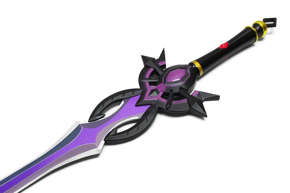 Furina Festering Desire Sword Genshin Impact display collectible crafted from premium stainless steel with elegant purple accents, decorative display finish, and collector-quality craftsmanship for anime gaming enthusiasts and cosplay displays.