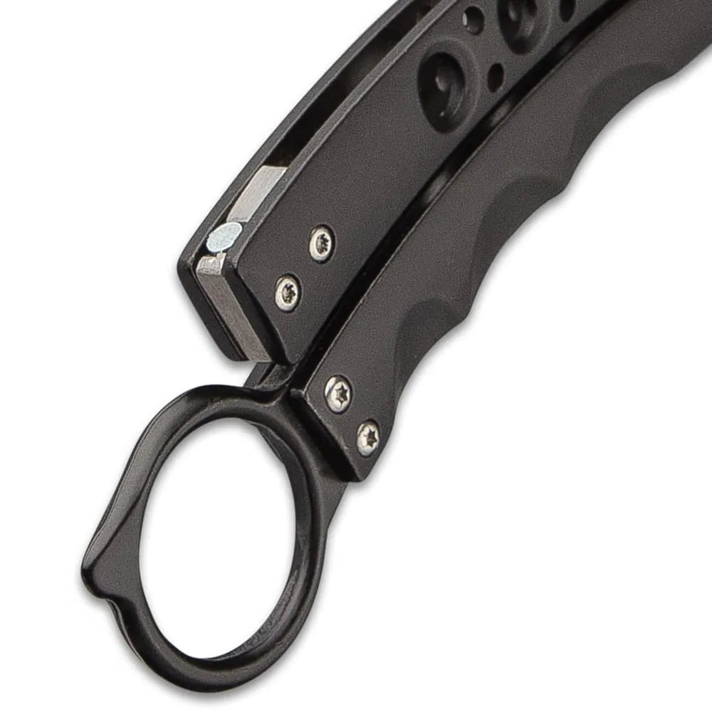 Elite Galaxy Karambit Balisong Knife open flip view