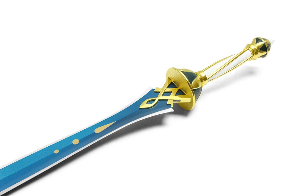 Premium Genshin Impact Xiphos' Moonlight fantasy display collectible with beautifully crafted decorative stainless steel finish, ornate handle and white scabbard designed for collectors and cosplay enthusiasts