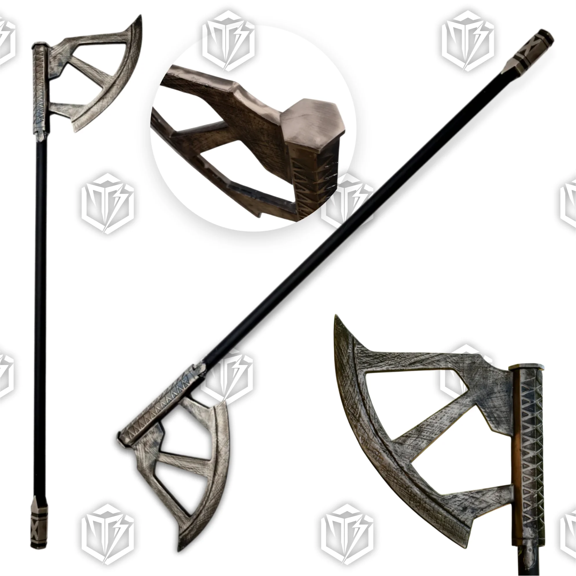 Premium Gimli’s Walking Forgeborn Axe LOTR Replica with Mahogany Stand