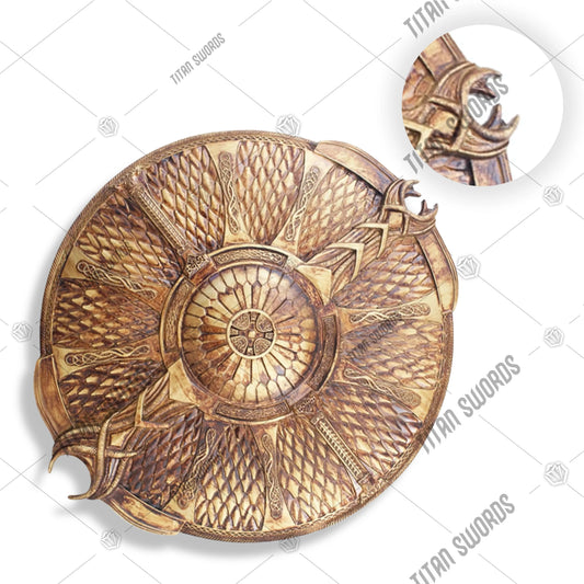 Premium God of War Kratos Guardian Shield Replica with Norse engravings.