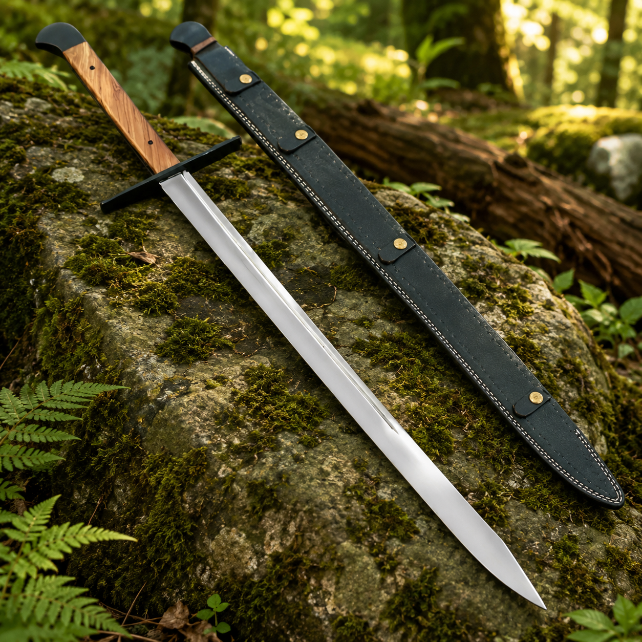 Man at Arms Grosse Messer sword prop replica complete set with leather scabbard – medieval fan collectible