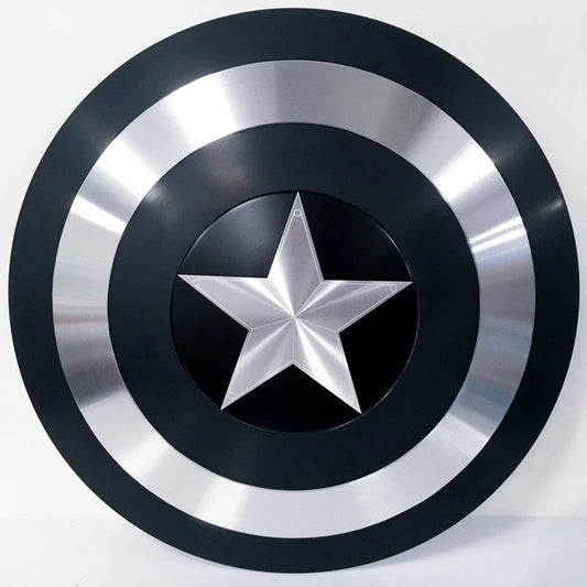 Handmade Captain America Shield Black and Silver
