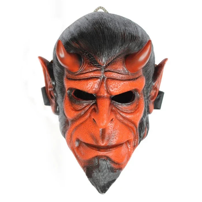 Hellboy Mask made from resin showing the complete horned design