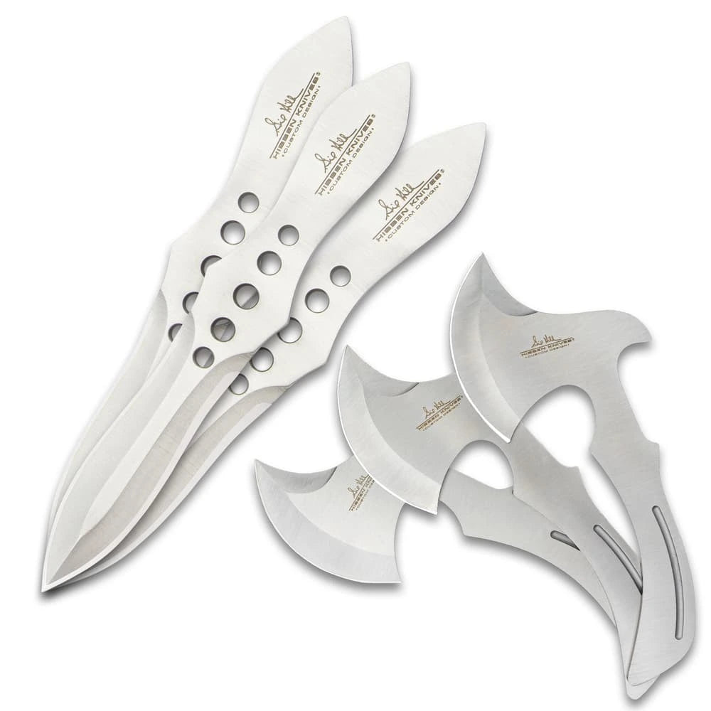 Hibben throwing axe and knife set for target practice and outdoor throwing sports