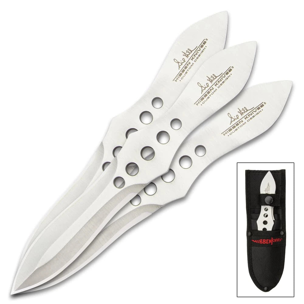 Hibben throwing axe and knife set for target practice and outdoor throwing sports