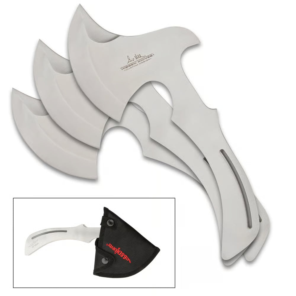 Hibben throwing axe and knife set for target practice and outdoor throwing sports