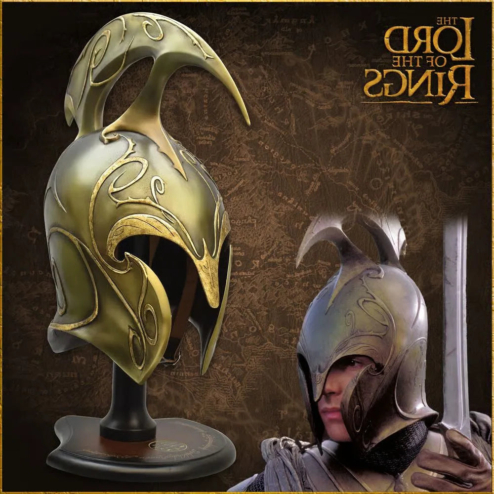 Reinforced polyresin finish detail on High Elven War Helm replica