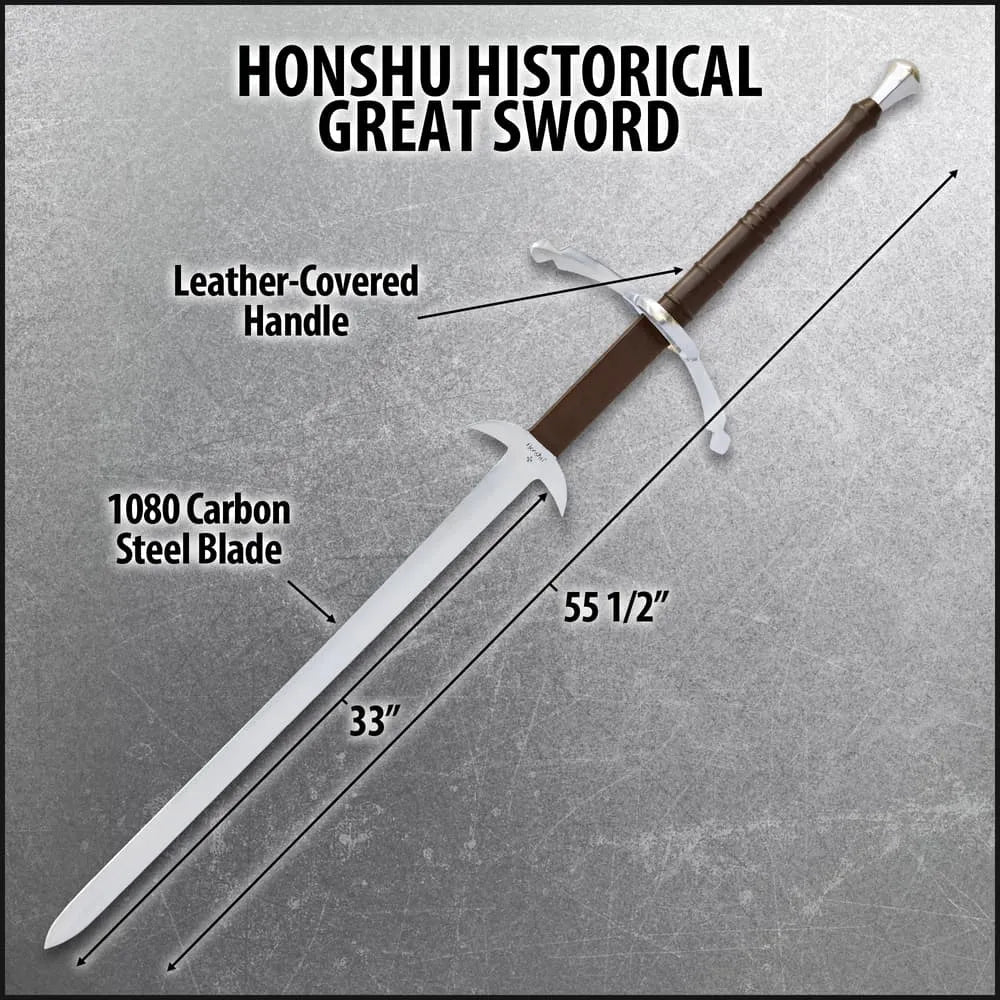 Honshu historical great sword carbon steel collectible