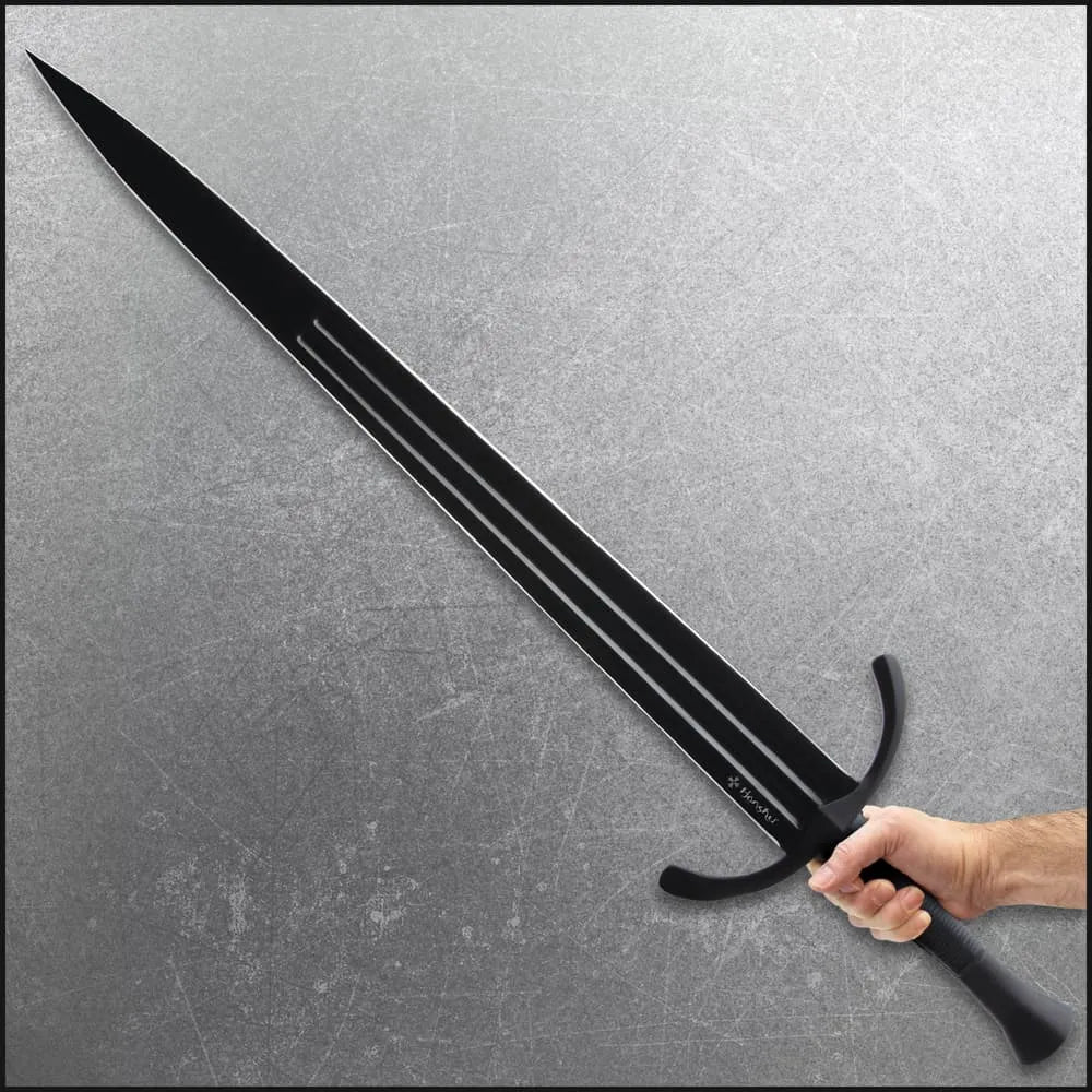 Honshu Black Single-Hand Broadsword Historic Forge Edition medieval display design