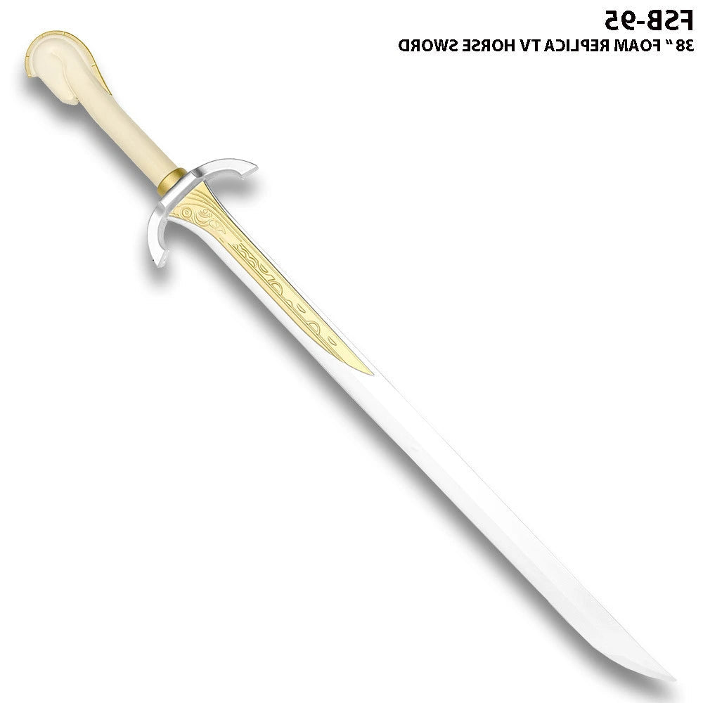 Horse Lord Foam Sword display collectible inspired by epic fantasy adventures featuring premium high-density foam construction, decorative metallic finish, medieval-inspired guard, detailed handle craftsmanship, and lightweight design for fantasy collectors, cosplay enthusiasts, gaming room displays, themed interiors, and collector showcases.