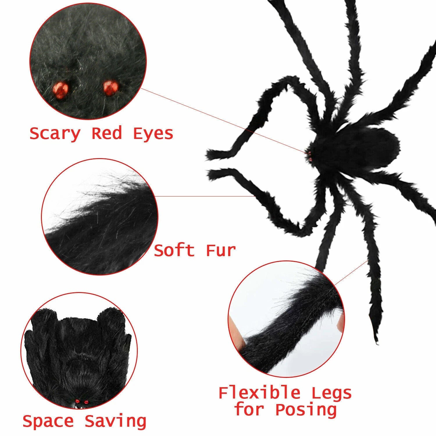 Giant Halloween Spider Prop Yard and Garden Spooky Seasonal Decoration
