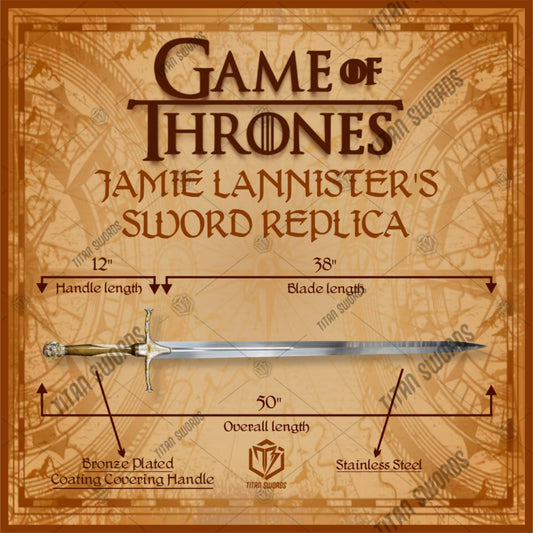 Premium Jaime Lannister Sword GOT Replica with stainless steel.