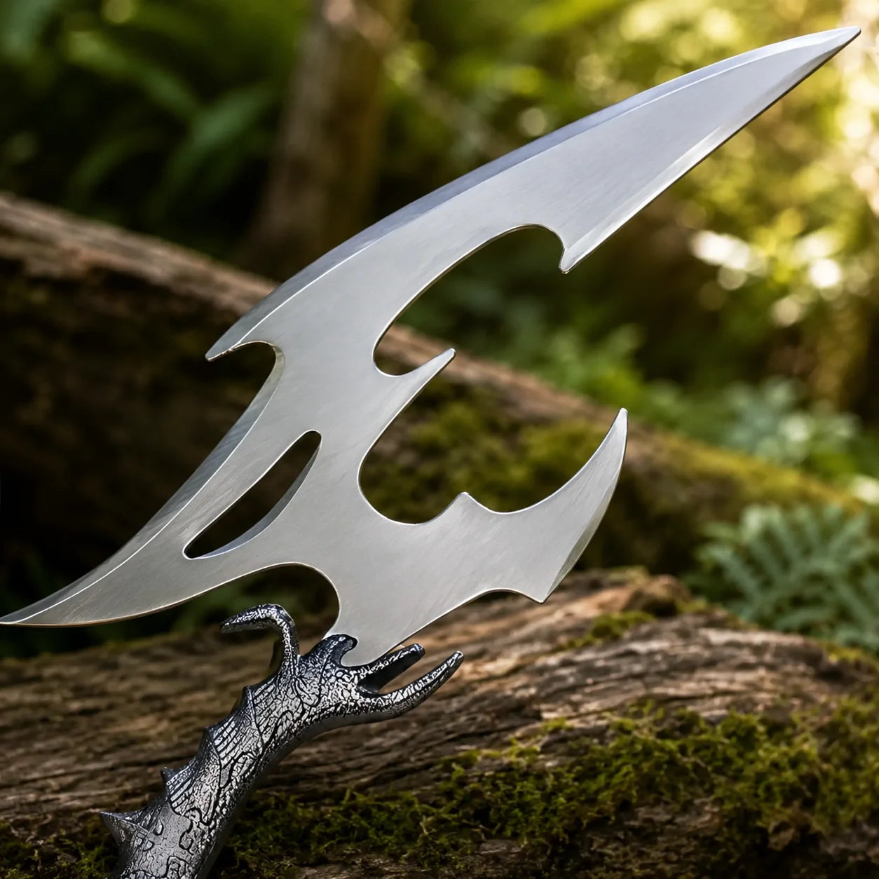 Dragon claw handle detail on Klingon Valdris Blade prop replica – Star Trek memorabilia