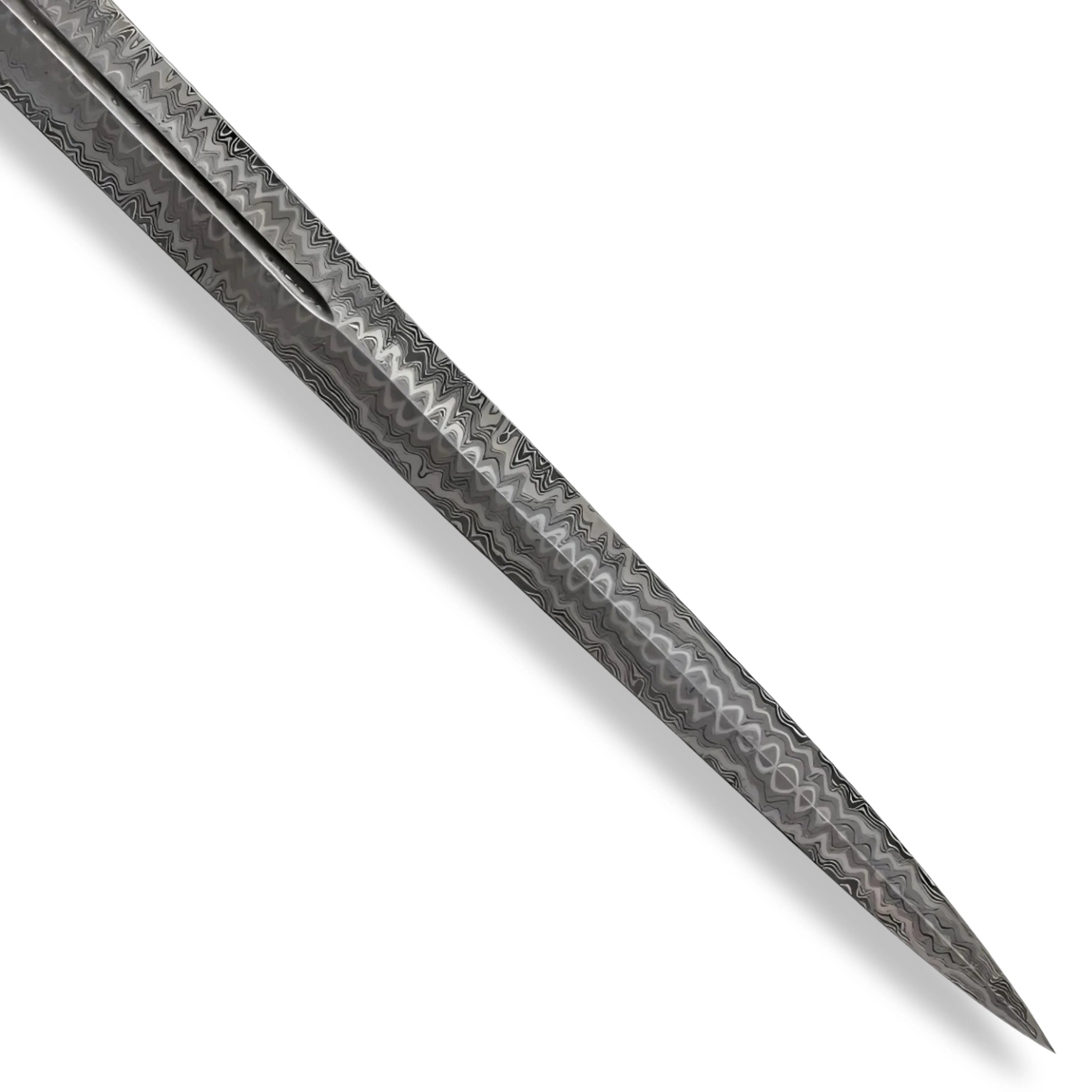 Premium Legends In Steel Medieval Wire Wrapped Damascus Sword with damascus steel.