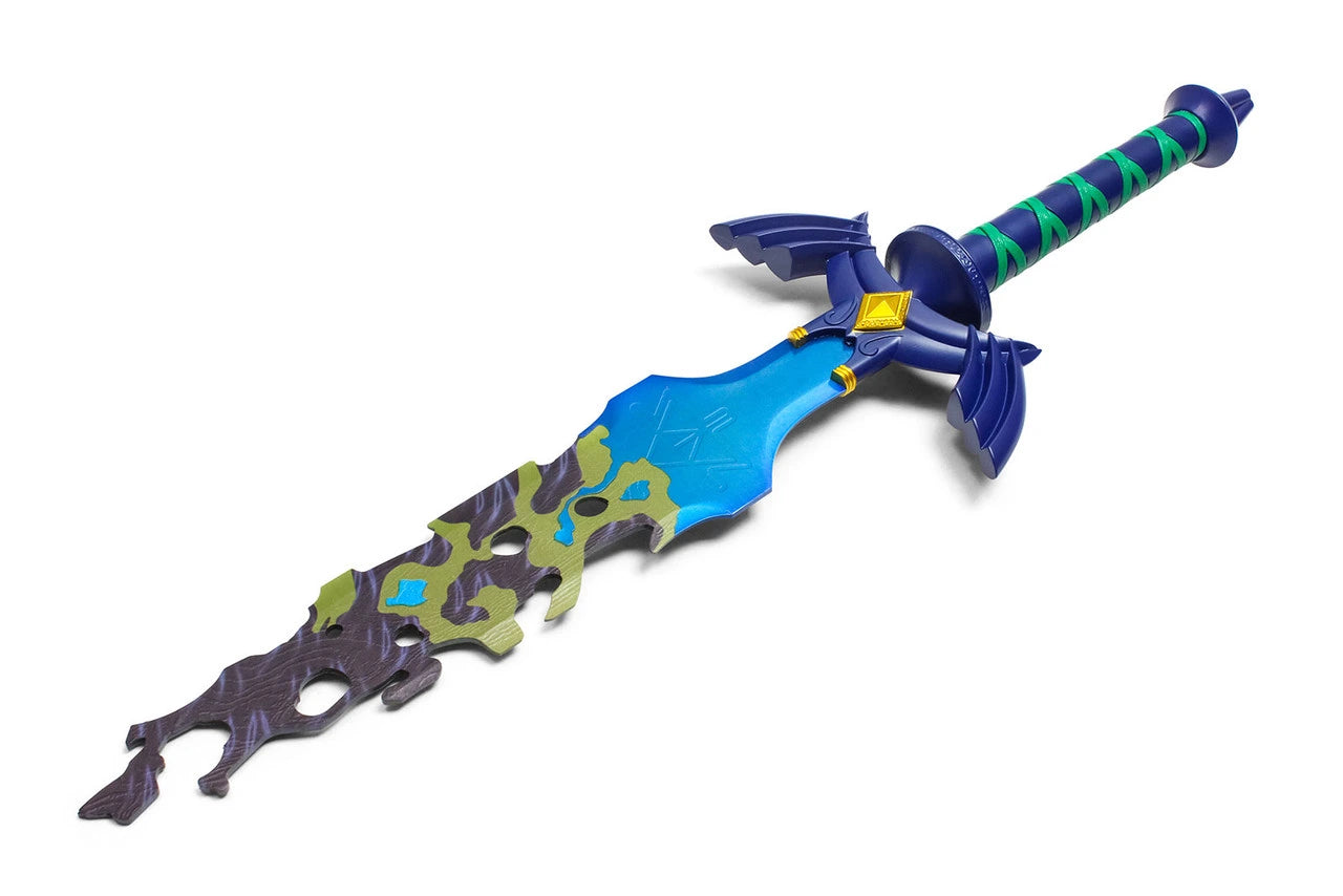 Full-length Link Broken Master Sword Zelda Tears of the Kingdom display collectible featuring premium stainless steel construction, decorative display finish, game-inspired broken blade design, and collector-quality presentation for gaming rooms, cosplay photography, and Zelda collections.