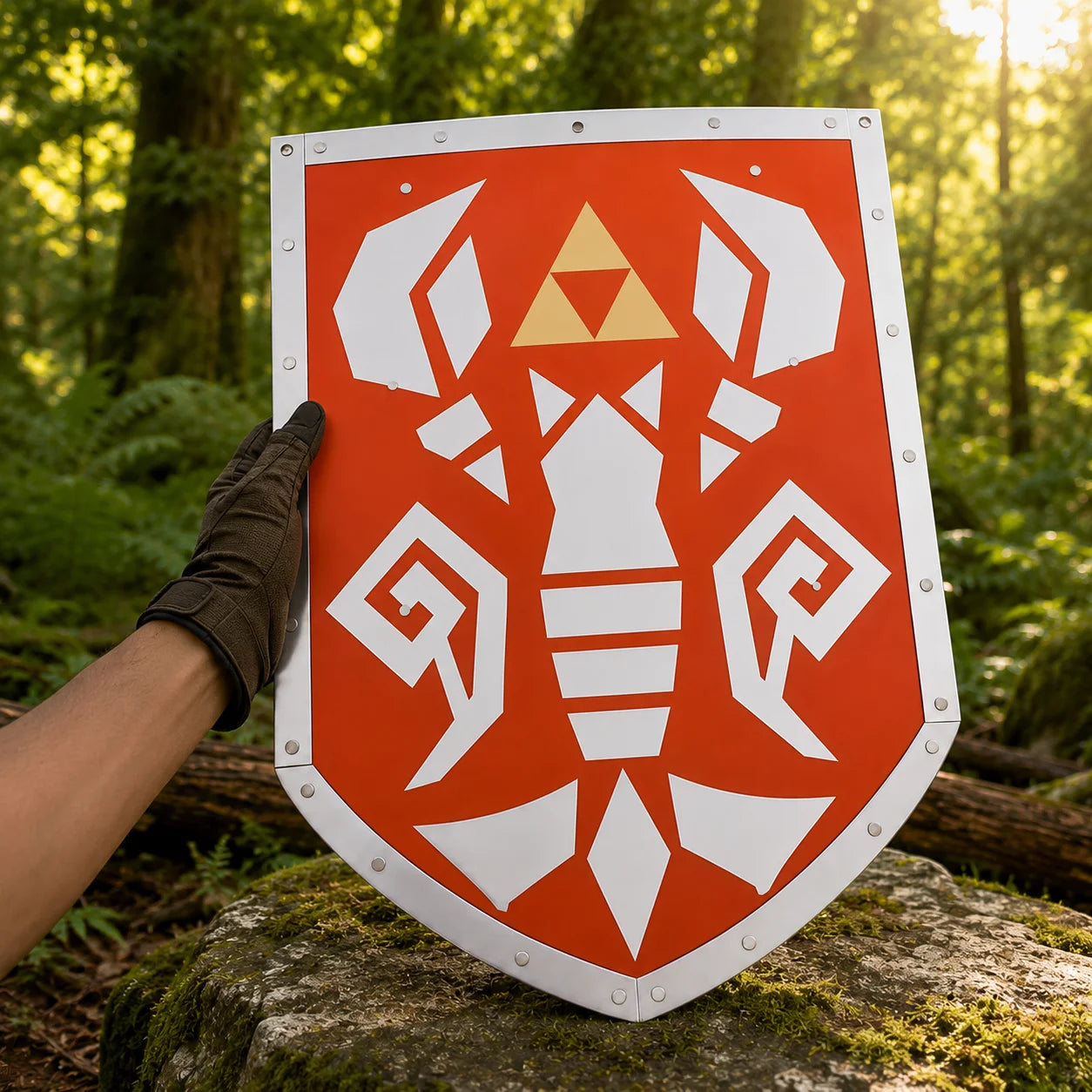 Link Phantom Hourglass Shield prop replica – Legend of Zelda decorative collectible front view