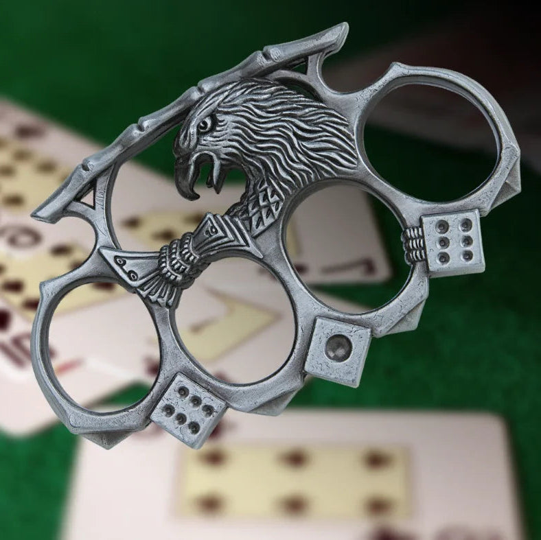 Premium Majestic Eagle Brass Knuckle Duster Paperweight with Metal.