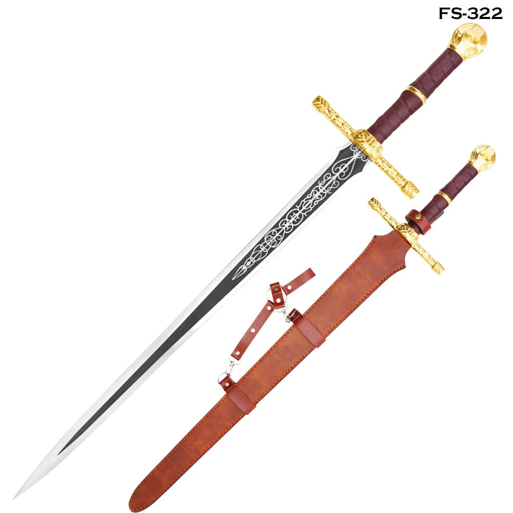 Close-up of Lordsworn's Straight Sword crossguard and wrapped handle