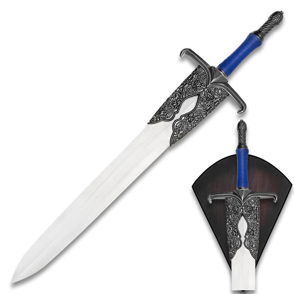 Close-up view of the Roshan Fantasy Sword Display Collectible showcasing the intricately detailed handle, decorative guard, premium polished finish, and craftsmanship inspired by Prince of Persia.
