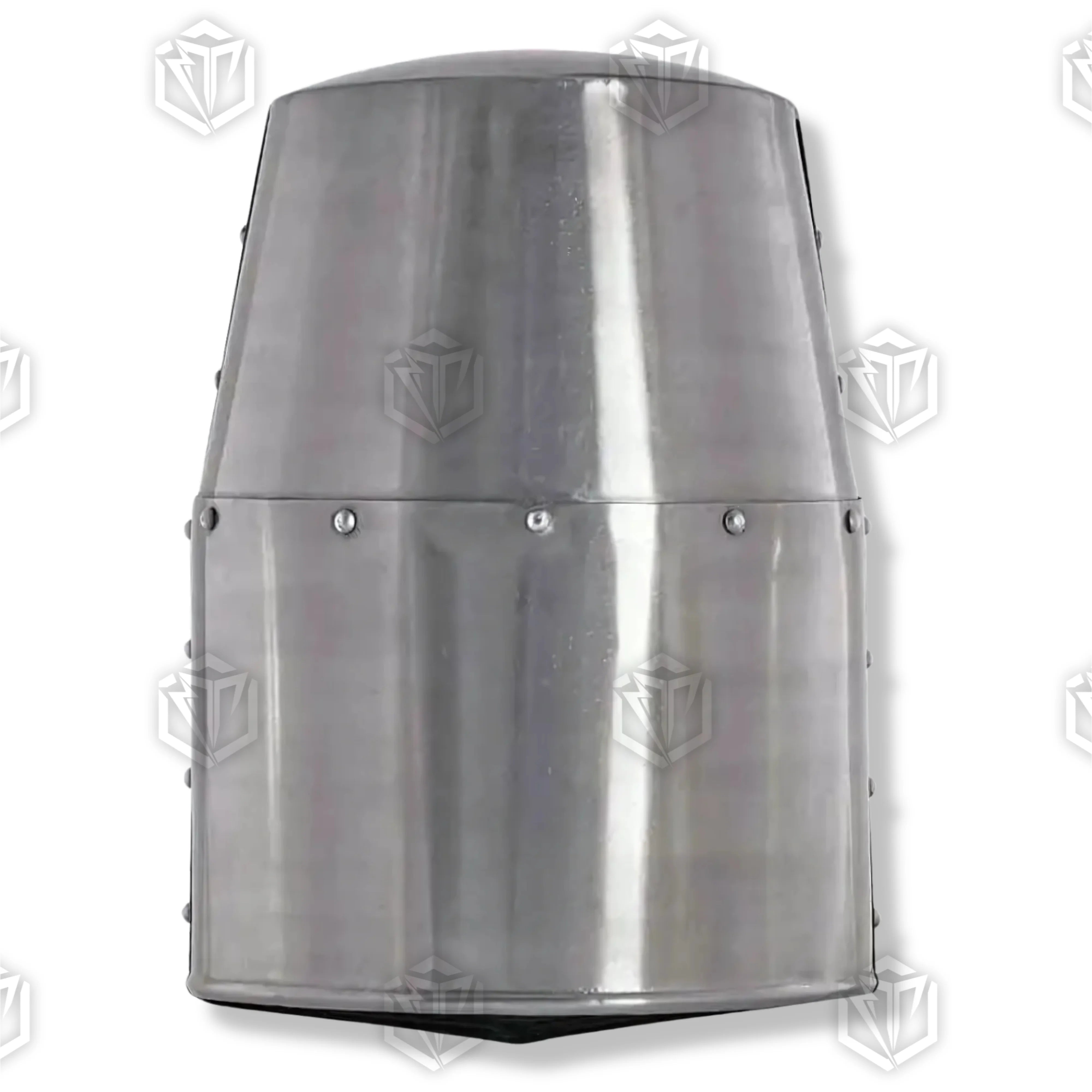 Premium Medieval Knight Templar Brass Crusader Helmet Replica with high-carbon stainless steel.