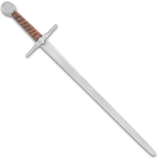 Medieval Master longsword trainer with 30.25-inch blunted blade and wooden grip for HEMA