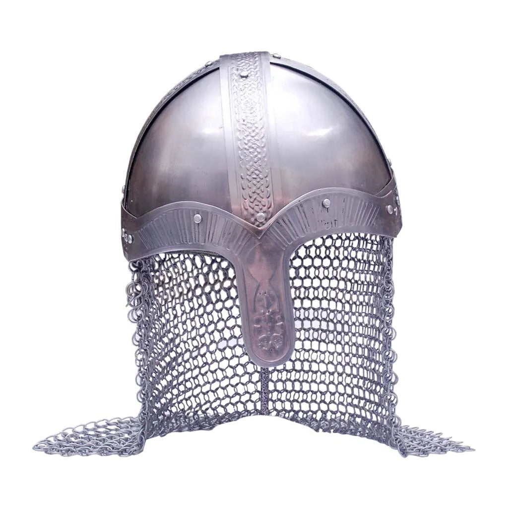 Medieval warrior helmet displayed as historical armor tribute