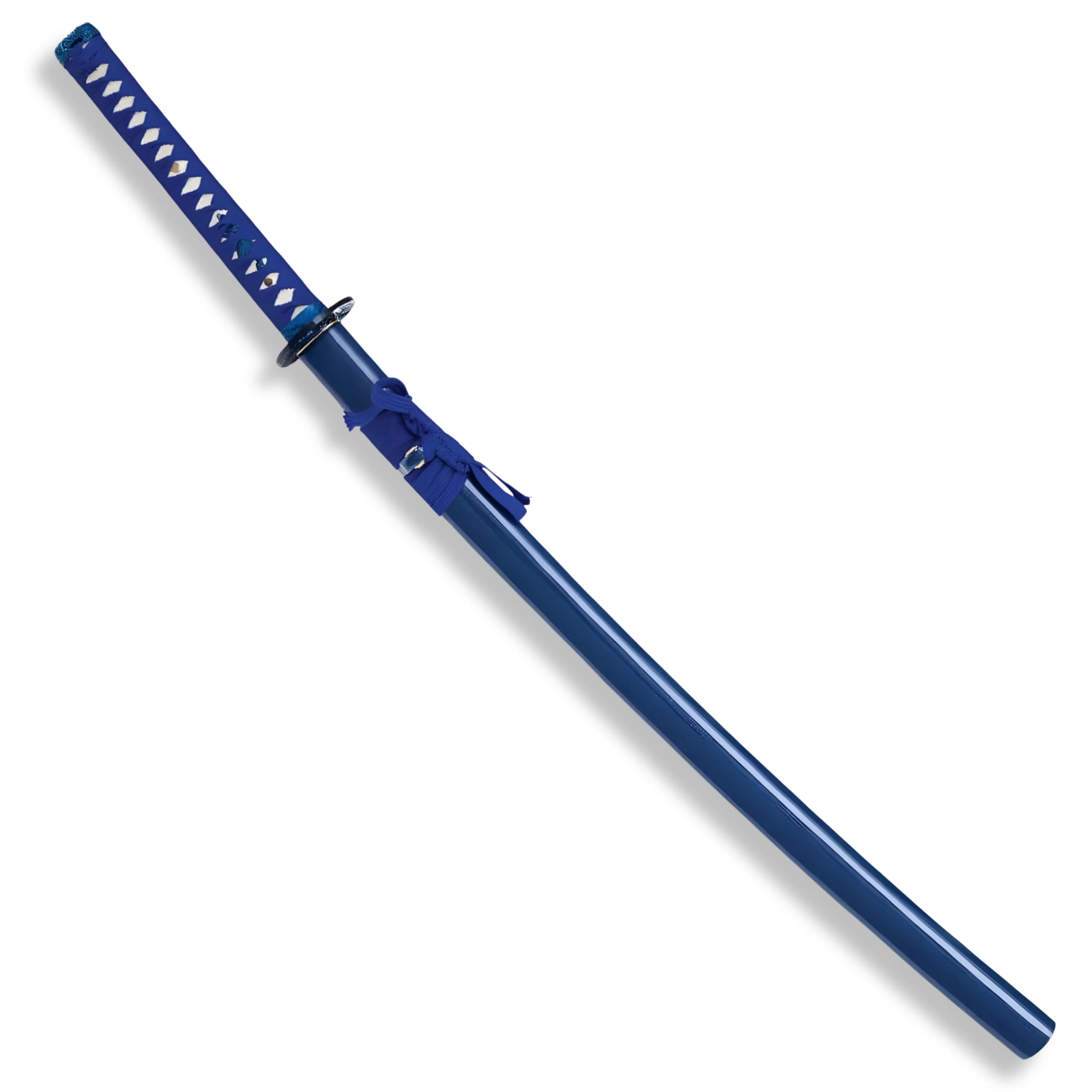 Premium Musha Hand-forged Blue Katana Samurai Damascus Sword with damascus steel.