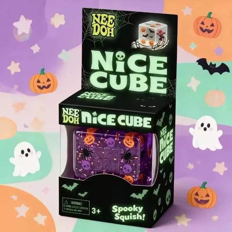 Halloween Squishy Stress Ball Nee Doh Nice Cube Spooky Fidget Sensory Toy
