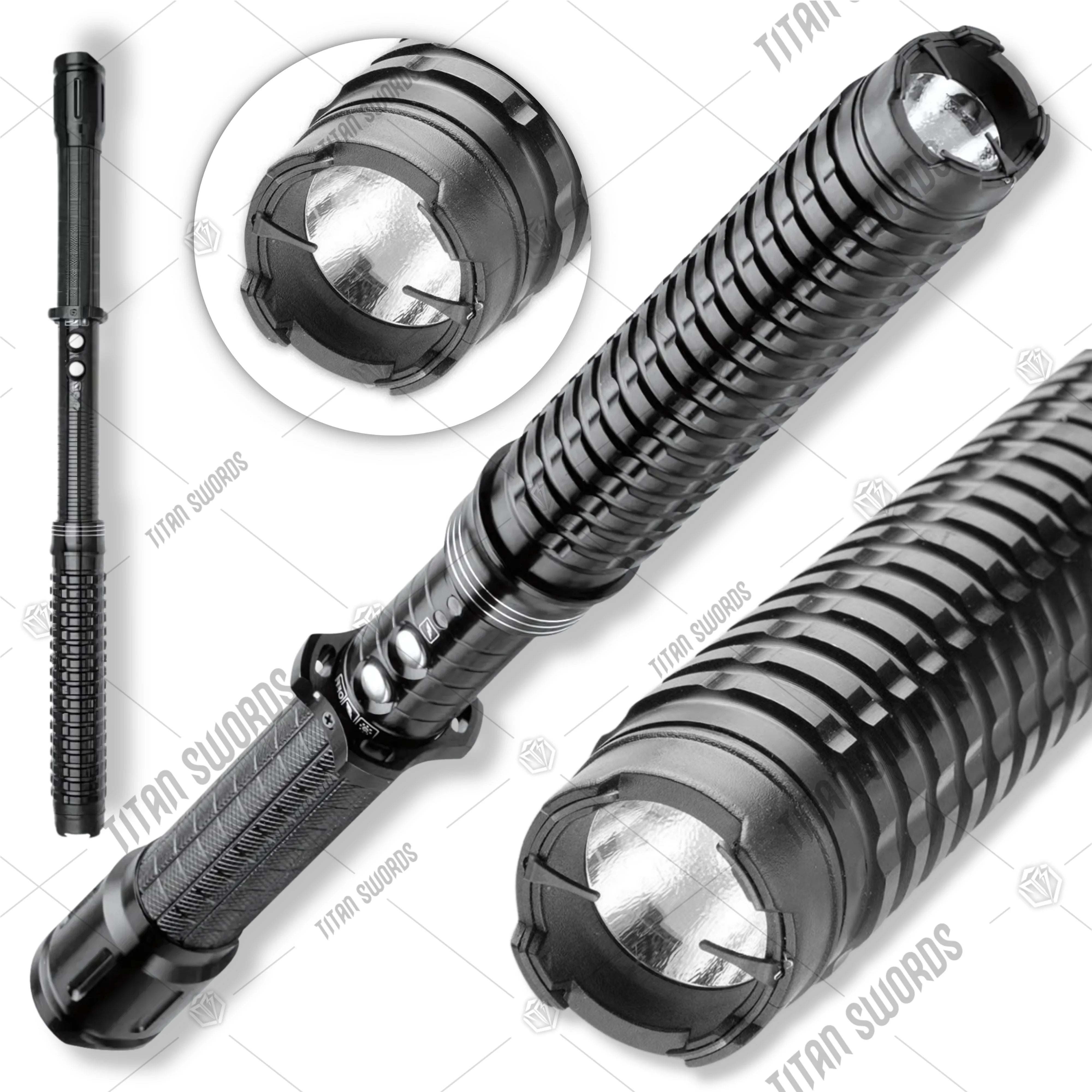 Premium Night Watchman 5-Million Volt Stun Gun Flashlight Baton with LED flashlight.