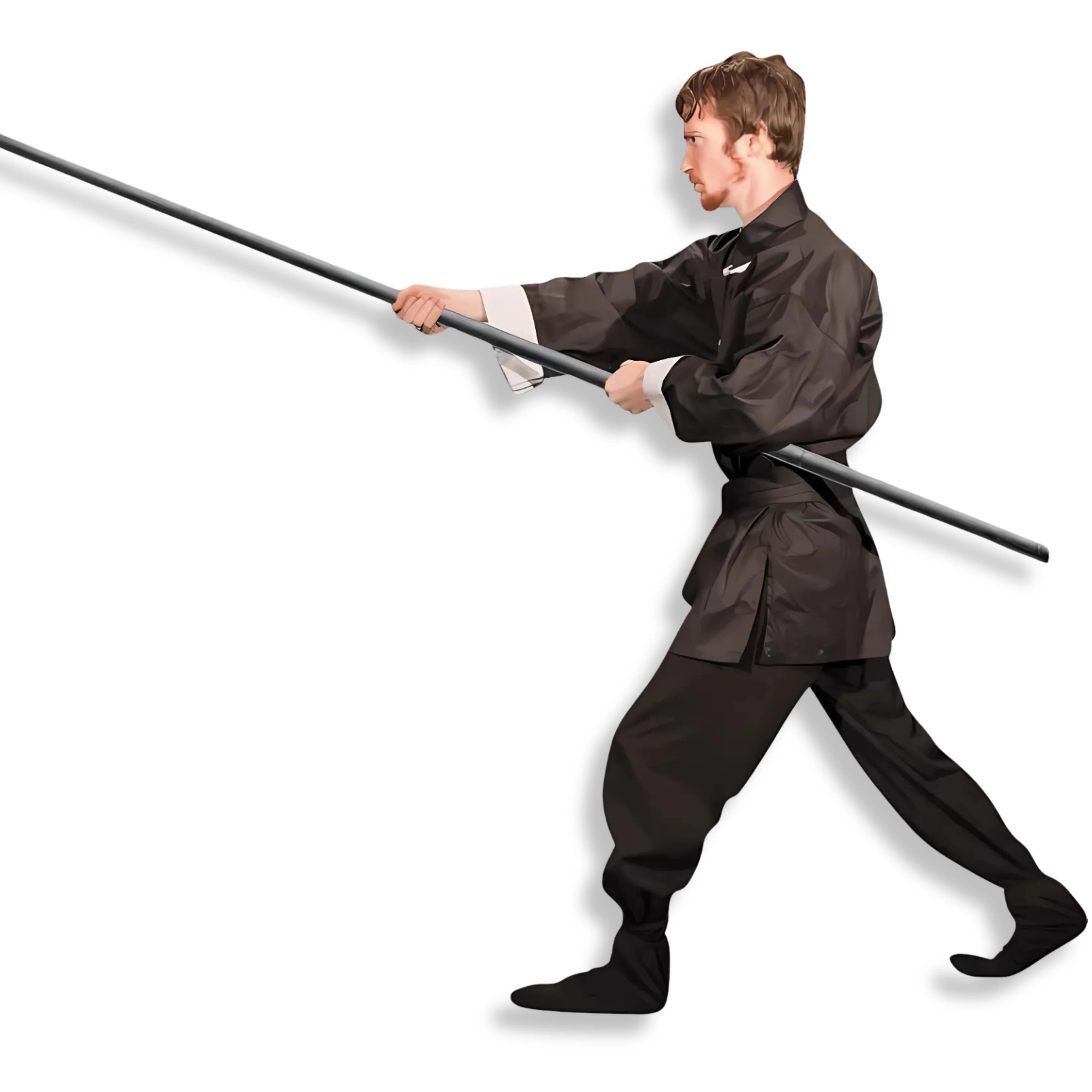 Premium Night Watchman Bo Staff Walking Aid with faux wood.