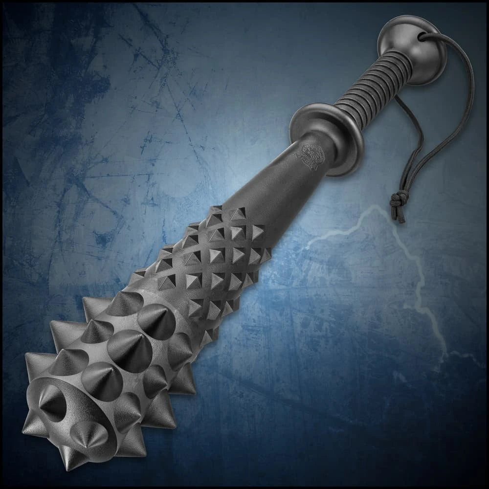 Night Watchman Solid Mace reverse angle – spiked gothic mace display piece for collectors