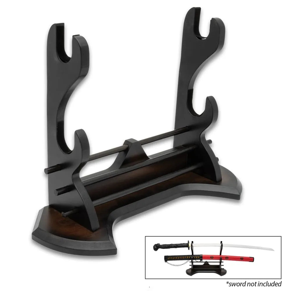 Prestige Wooden Double Sword Stand - 13 3/4" X 5 1/2"