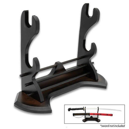 Prestige Wooden Double Sword Stand - 13 3/4" X 5 1/2"