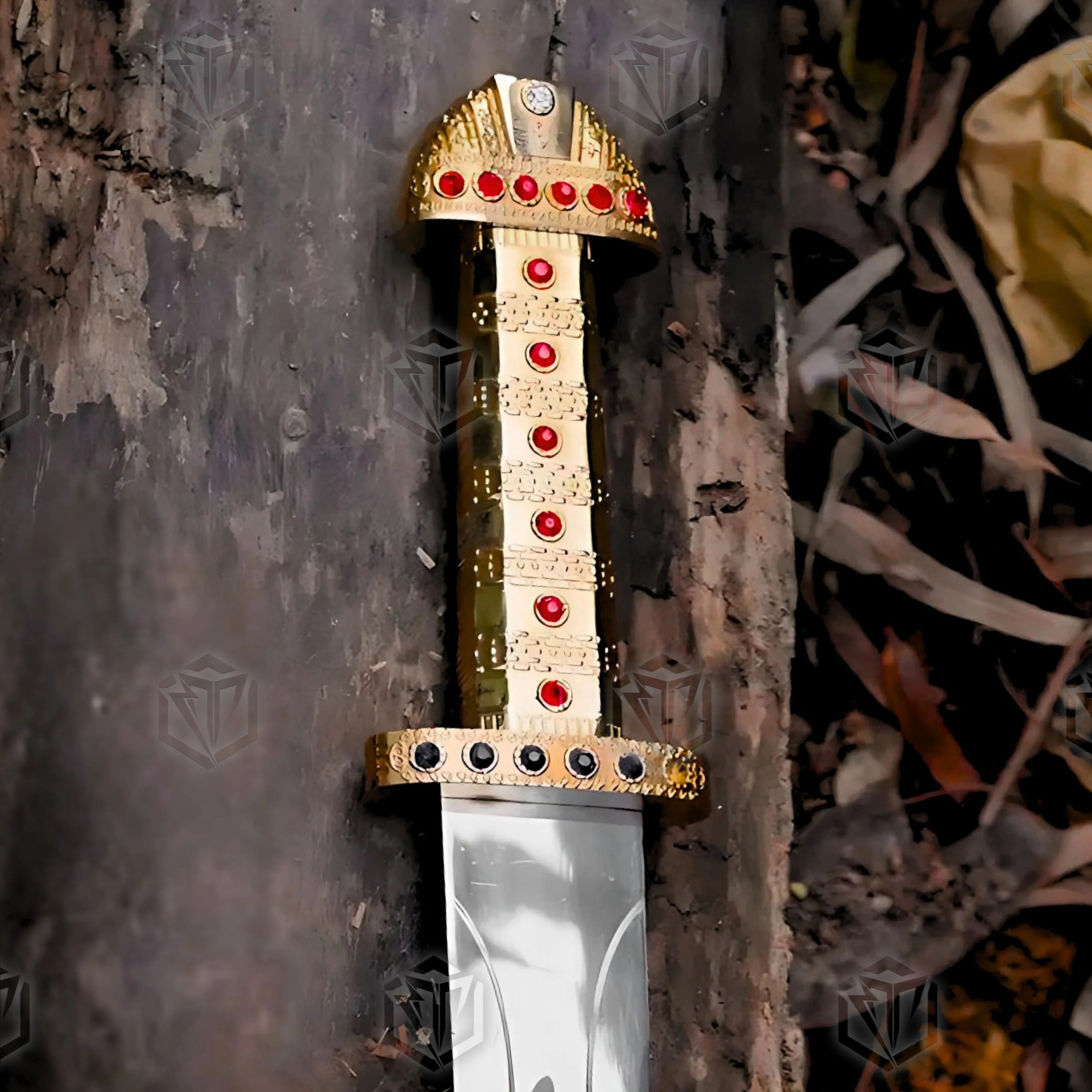 Premium Ragnar Lothbrok Viking Gold Edition Sword Replica with stainless steel.