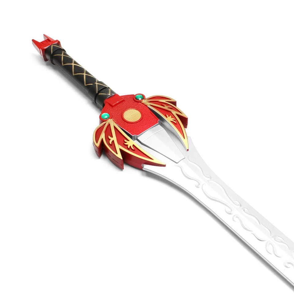 Red Ranger Lightning Foam Sword Power Rangers display collectible crafted from premium high-density PU foam with vibrant character-inspired colors, reinforced internal support core, decorative display finish, and collector-quality craftsmanship for cosplay events, gaming rooms, and fan collections.