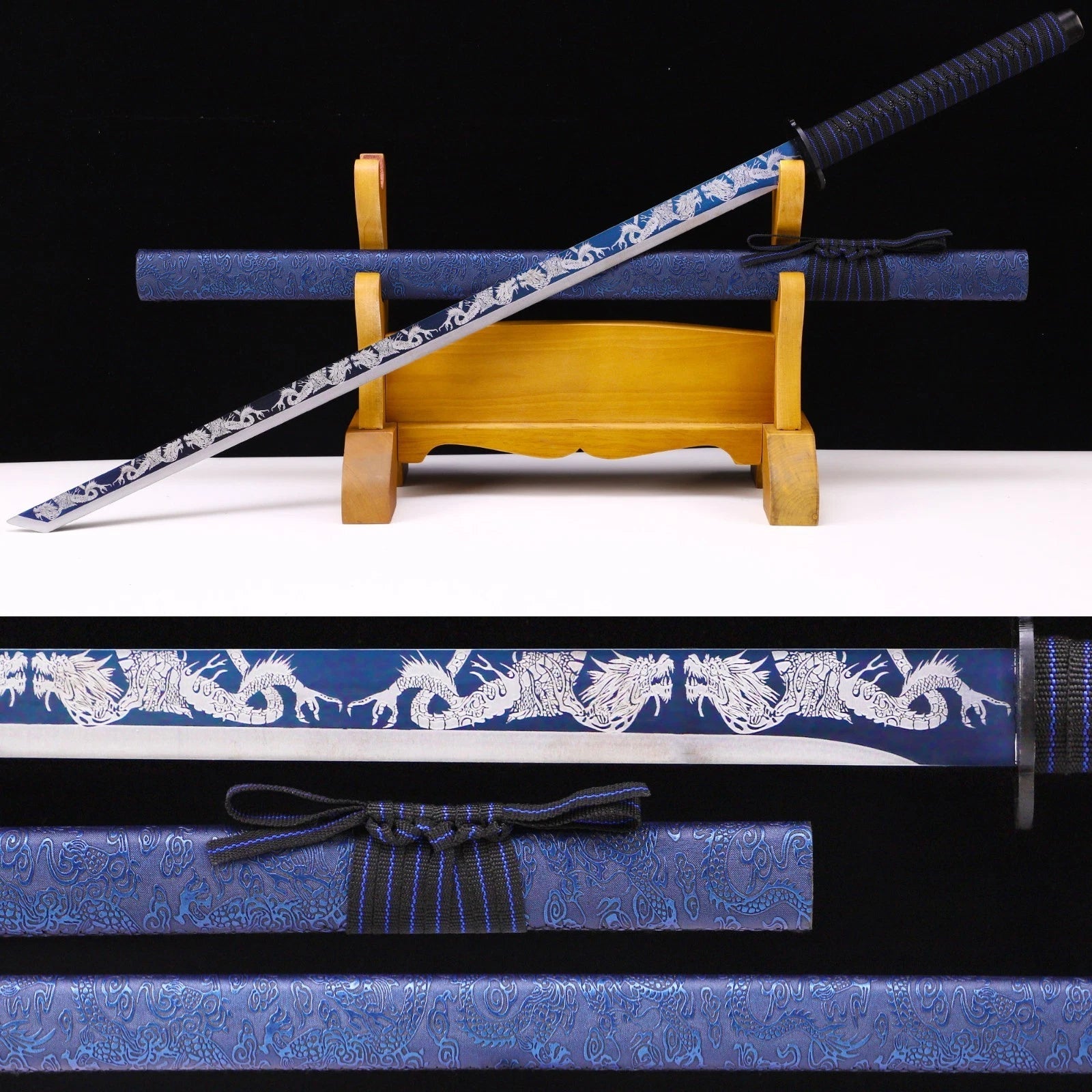 41" Tanjiro Kamado Wooden Katana – Demon Slayer Samurai Sword with Scabbard Titan Swords
