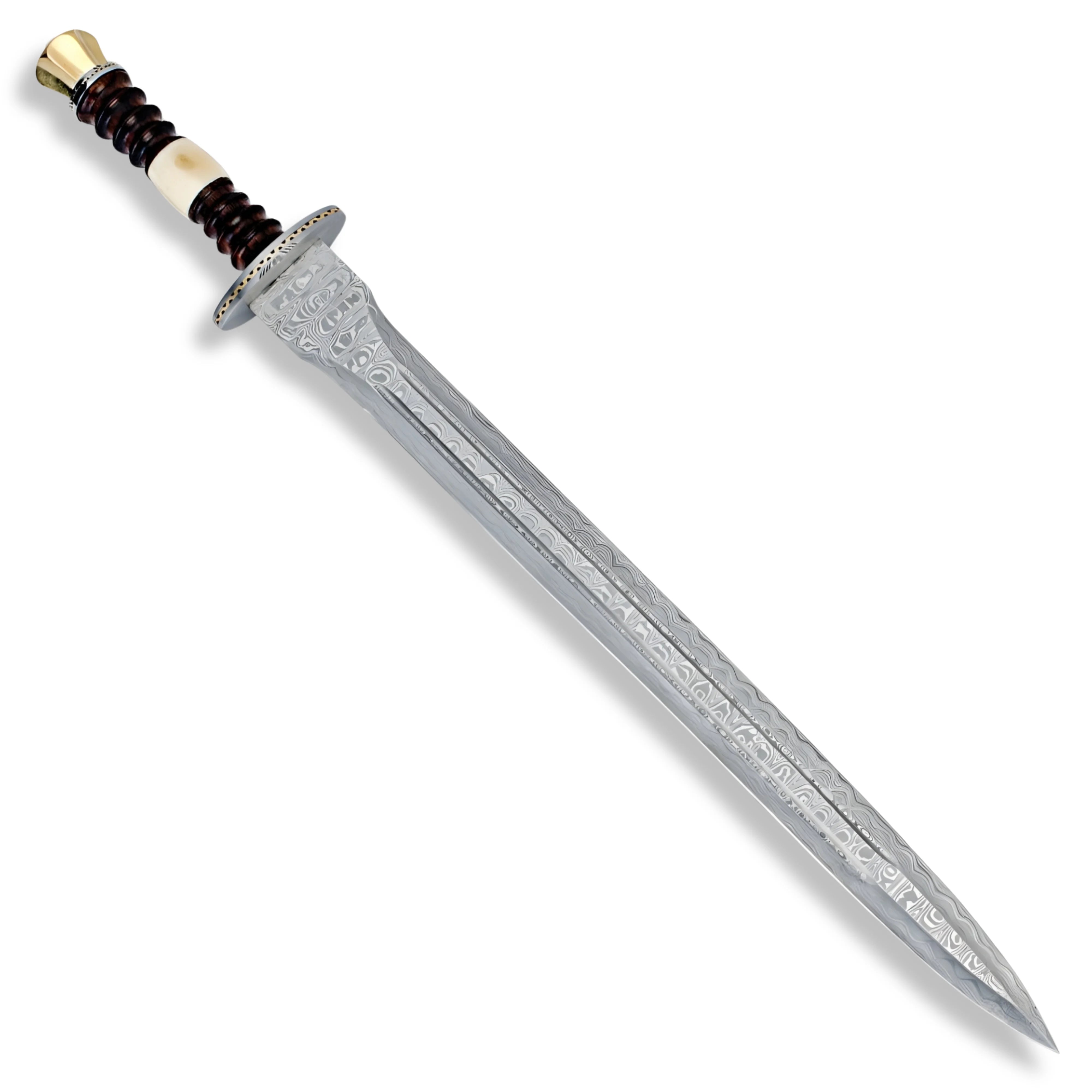 Premium Renaissance Heartwood and Bone Legends In Steel Damascus Sword with damascus steel.
