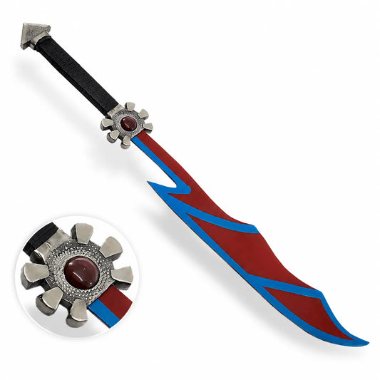 Riku Soul Eater prop replica Kingdom Hearts display collectible full view on mossy rock