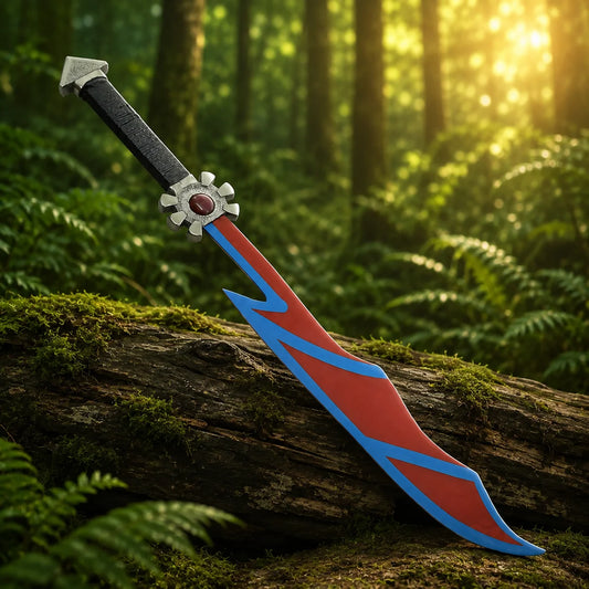 Soul Eater prop replica blade tip close-up red blue display finish Kingdom Hearts