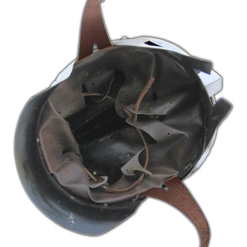 Maximus gladiator helmet replica – Roman Murmillo helm from Gladiator movie with walrus-tooth grill, bronze finish, padded liner & crest holder | Authentic Colosseum gladiator helmet for cosplay and reenactment