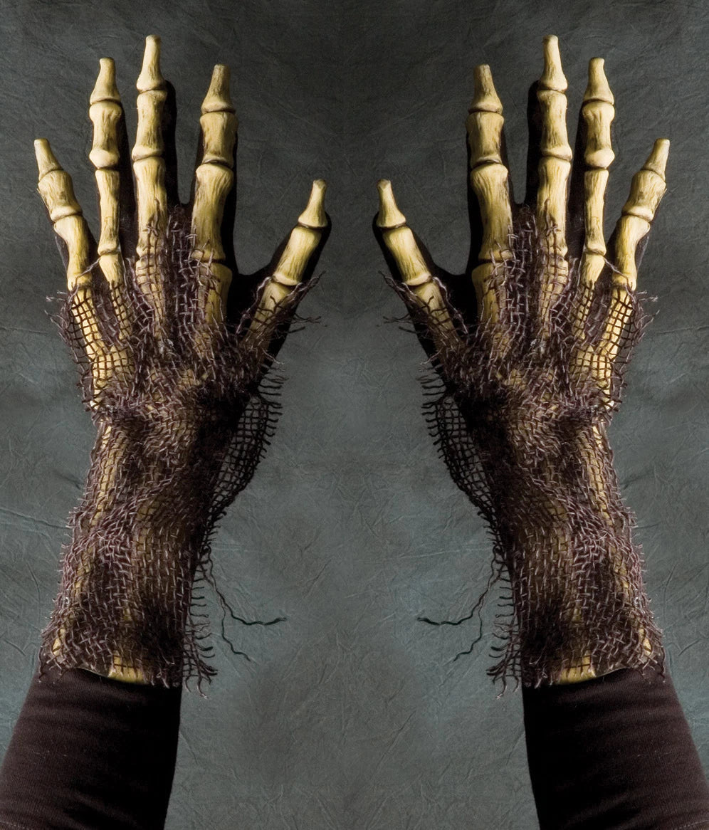 Skeleton Halloween Costume Gloves, Rotting Undead Zombie Reaper Hands Adult Costume Accessory Titan Swords