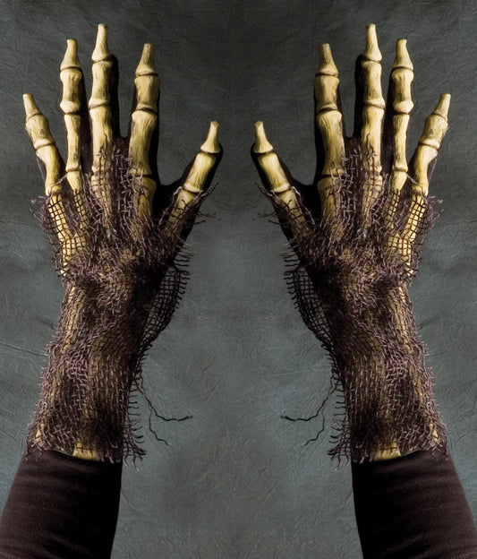 Skeleton Halloween Costume Gloves, Rotting Undead Zombie Reaper Hands Adult Costume Accessory Titan Swords