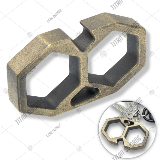Premium Rugged Brass Knuckle Bottle Opener - EDC Tool with high- quality metal.