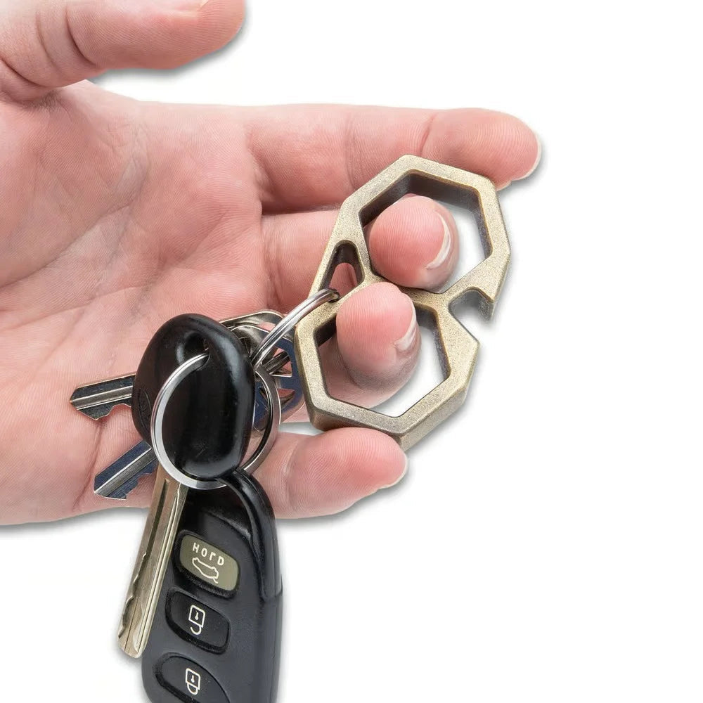Premium Rugged Brass Knuckle Bottle Opener - EDC Tool with high- quality metal.