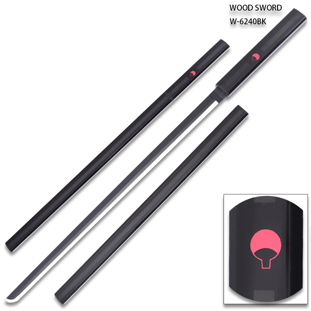 Sasuke Kusanagi Grass Cutter Sword inspired by Naruto Shippuden displayed with matching black scabbard for anime enthusiasts and collectors